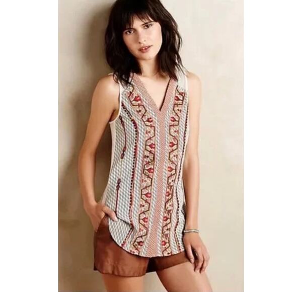 Anthropologie Tops - Ranna Gill Padmini Embroidered Tank Womens Small Multicolor Ethnic Boho Knit Top